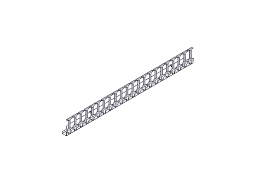 Вертикальный кабельный организатор 48U, 1 ряд, пластиковые пальцы, в 0U канал (ET7727)