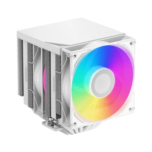 Кулер для процессора/ CPU Cooler PCCooler RT620Pro TC ARGB WH (265W, 4-pin PWM, 157.5mm, Al/Cu, 6x6mm, 2x120mm, 73.32CFM, 34.9dBA, 2200RPM, S: 1851/1700/1200/115X, AM5/AM4, white)