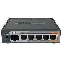 Маршрутизатор/ hEX S 5x Gigabit Ethernet, SFP, Dual Core 880MHz CPU, 256MB RAM, USB, microSD, RouterOS L4, IPsec hardware encryption support and The Dude server package (RB760IGS)