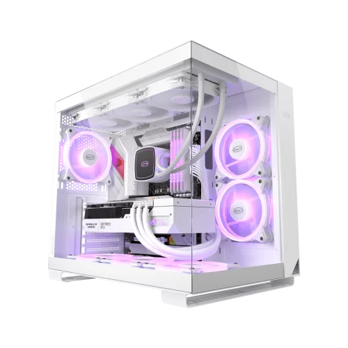 Корпус без блока питания/ Case PCCooler C3T500 ARGB WH, Midi-Tower, TG, 6x120mm ARGB, 1xUSB-C 3.1 + 2xUSB-A 3.0, ATX, mATX, mITX White фото 7