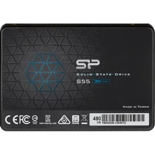 Твердотельный накопитель SSD Silicon Power Slim S55 480Gb SATA-III 2,5”/ 7мм SP480GBSS3S55S25
