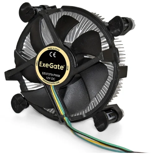 Exegate EX283279RUS Кулер ExeGate EE97379-PWM, Al, S1150/ 1151/ 1155/ 1156, TDP 65W, Hydro bearing, 4pin, 23.5db, BOX фото 3
