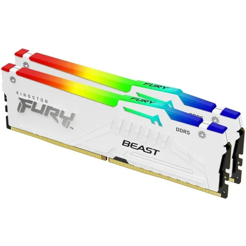 Память оперативная/ Kingston 32GB 5200MT/s DDR5 CL40 DIMM (Kit of 2) FURY Beast White RGB XMP (KF552C40BWAK2-32) фото 2