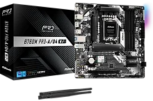 Материнская плата ASROCK B760M PRO-A/D4 WIFI, LGA1700, B760, 4*DDR4, 4*SATA, 2*M.2, 3*USB 3.2, 2*USB 2.0, Type-C, 2*PCIx16, 1*PCIx1, 1*M.2 (Key E), HDMI+DP, mATX