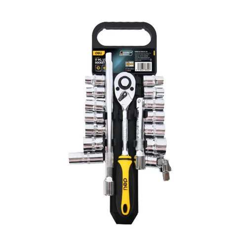 Набор торцевых головок и удлинителей с трещоткой 17 предметов Deli DL2017T 1/2