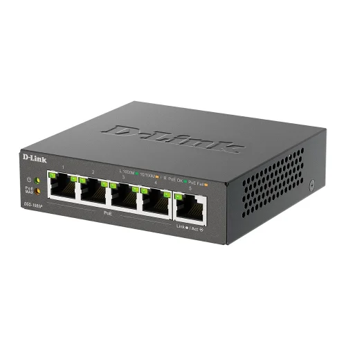 D-Link DGS-1005P/L (ревизия A1) Неуправляемый коммутатор с 5 портами 10/100/1000Base-T (4 порта PoE 802.3af/at, PoE-бюджет 60 Вт) фото 3