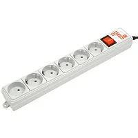 Фильтр-удлинитель Power Cube 5 м 6 розеток (серый) 10А/2,2кВт/ Surge protector Power Cube 5m 6 outlets (gray) 10A / 2.2kW (SPG(5+1)-B-15)