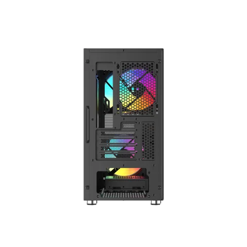 Корпус без блока питания Case SAMA S30 Black, Midi-Tower, TG, 2x140mm + 1x120mm ARGB, 1xUSB 3.0 + 1xUSB 3.1 Type-C, mATX, mITX Black (S30-BKMPA3X1-GL) фото 5