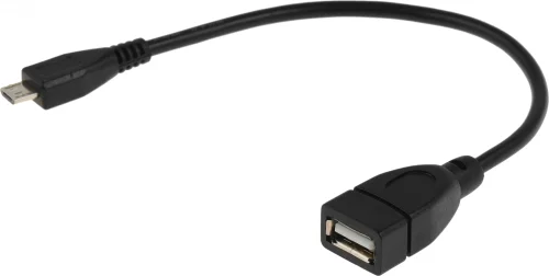 Кабель USB (f)-micro USB (m) 0.2м черный (833941) (833941#MLN)