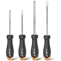 Набор отверток "Home Series Gray" Deli HT1004C 4шт SL5x100+SL6x150+PH1x100+PH2x150, эксклюзивный дизайн, рукоятка из высококачественного софттач пластика