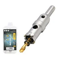 Коронка по металлу твердосплавная с центрирующим сверлом Deli DH-TCT019-E1 диаметр 19мм, шестигранный хвостовик