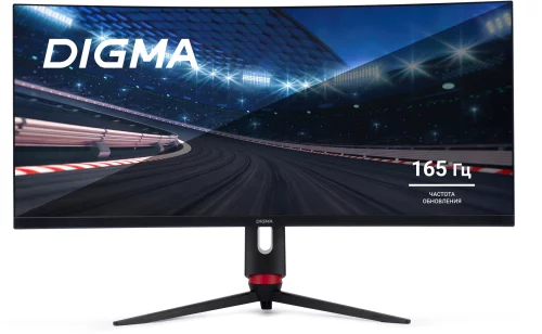 Монитор Digma 34 Overdrive 34A710Q черный VA LED 1ms 21:9 HDMI M/M матовая HAS Piv 450cd 178гр/178гр 3440x1440 165Hz G-Sync FreeSync DP 2K USB 7.1кг (DM34VG01)