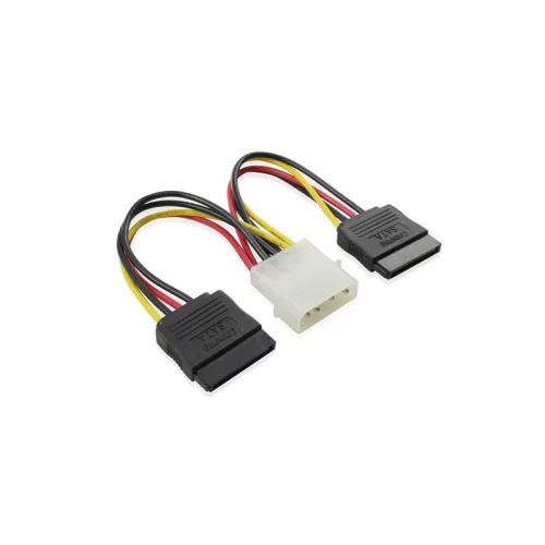 Кабель SATA питания-разветвитель 0.15 m GCR GC- ST205, MOLEX 4pin / 2 x SATA 15pin, медь, пакет (GC-ST205)