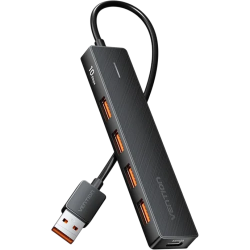 Концентратор Vention USB 3.2 Gen 2 на 4 порта Черный - 0.15м. (CHOBB)