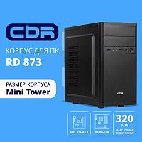 CBR Корпус mATX Minitower RD873, без БП, 2*USB 2.0, HD Audio+Mic, Black [PCC-MATX-RD873-WPSU]