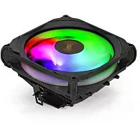 Exegate EX286158RUS Кулер ExeGate Dark Magic EE400XL-PWM.RGB (Al black coating, 4 copper heatpipe, LGA775/ 1150/ 1151/ 1155/ 1156/ 1200/ AM2/ AM2+/ AM3/ AM3+/ AM4/ FM1/ FM2/ 754/ 939/ 940, TDP 125W, Fan 120mm, PWM,