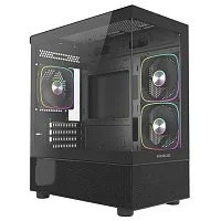 Powercase Корпус Vision Micro M2 ARGB, Tempered Glass, 3x 120mm ARGB PWM Fan, чёрный, mATX (CVMBM2-A3)