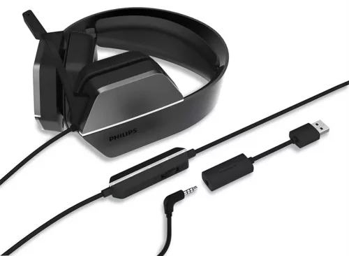 Philips Игровая гарнитура TAG4106BK, DTS Headphone:X 2.0, USB + провод 3,5 мм, Излучатели 50 мм / управление, Съемный однонаправленный микрофон, чёрный ( (TAG4106BK/00)