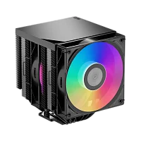 Кулер для процессора/ CPU Cooler PCCooler RT620Pro TC ARGB BK (265W, 4-pin PWM, 157.5mm, Al/Cu, 6x6mm, 2x120mm, 73.32CFM, 34.9dBA, 2200RPM, S: 1851/1700/1200/115X, AM5/AM4, black)