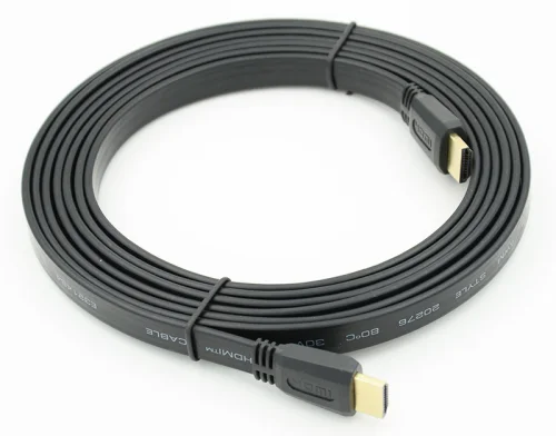 Кабель аудио-видео FLAT HDMI (m)/ HDMI (m) 3м. черный (576364) (576364#MLN)