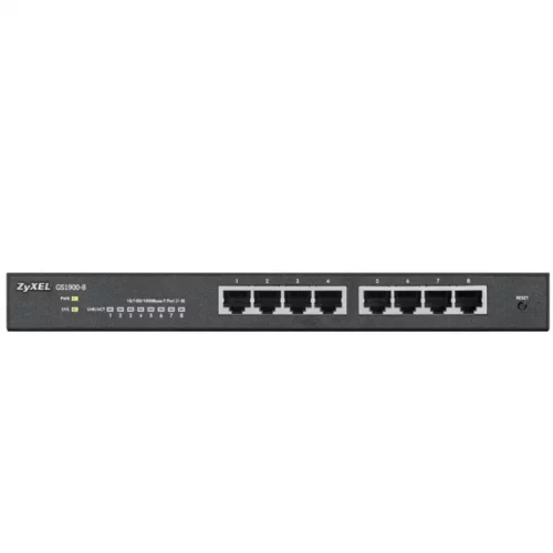Коммутатор/ Zyxel NebulaFlex GS1915-8 Hybrid Smart L2 Switch, 8xGE, Silent (No Fan), Standalone/Cloud Management (GS1915-8-EU0101F)