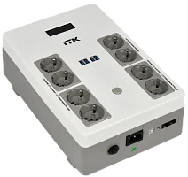 ITK ELECTRA ST8 ИБП Линейно-интерактивный 600ВА/ 360Вт LCD АКБ 1х9AH 8хSchuko USB 4хUSB зарядки (EST8-600VA-1-001)