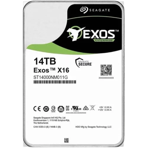 Жесткий диск Seagate SAS 14Tb Exos X16 (7200rpm) 4Kn 256Mb 3.5 (ST14000NM011G)