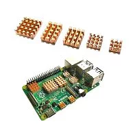 Набор радиаторов №2 ACD 5 in 1 Pure Copper HeatSink для Raspberry 4B 1 шт * 17 × 5 мм, 1 шт * 14 × 10 × 5 мм, 1pc * 12 × 13 × 5 мм, 2pc * 5×5mm (RA603-1)