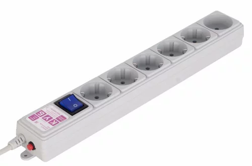 Фильтр-удлинитель Power Cube 1,9м, SPG6-16-1,9М (SPG6-16-1,9М) Фильтр-удлинитель Power Cube 1,9м 6 роз (серый) 16А/ 3,5кВт (SPG6-16-1,9М) фото 2