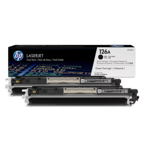 Тонер-картридж набор из 2 шт/ HP 126A Black Dual Pk LJ Toner Cartridge (CE310AD) фото 2