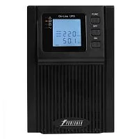ИБП POWERMAN Online 1000, LCD, двойного преобразования, 1000ВА, 900Вт, 2 евророзетки с резервным питанием, USB, RS232, слот SNMP, разъем EPO, батарея 12В 9Ач 2 шт., 215 х 315 х 365 мм., 10.7 кг./ UPS POWERMAN Online 1000, LCD, dual conversion, 1000VA, 900
