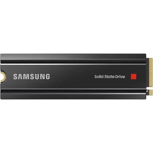 Твердотельные накопители/ Samsung SSD 980 PRO, 2000GB, M.2(22x80mm), NVMe 1.3c, PCIe 4.0 x4, 3-bit MLC, R/W 7000/5000MB/s, IOPs 1 000 000/1 000 000, DRAM buffer 2048MB, TBW 1200, DWPD 0.33, with Heatsink (12 мес. (MZ-V8P2T0CW)