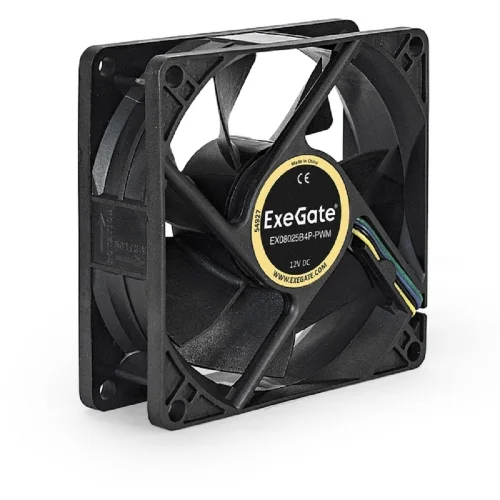 Exegate EX283378RUS Вентилятор ExeGate E08025B4P-PWM, 80x80x25 мм, двойной шарикоподшипник, 4pin, PWM, 22dBA фото 2