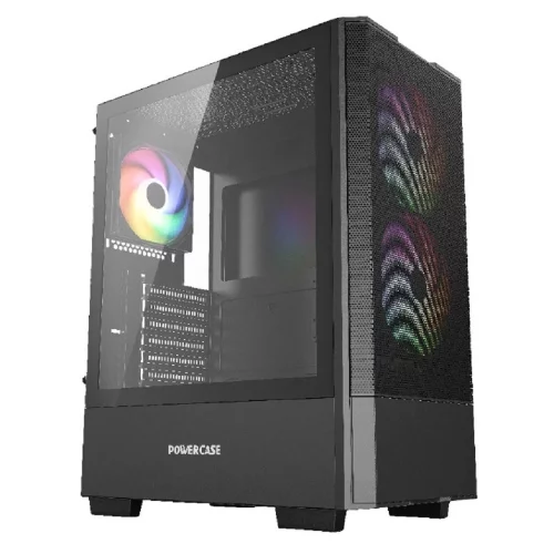Powercase Mistral AY3B ARGB, Tempered Glass, 2x 140mm +1x 120mm ARGB Fans, чёрный, ATX (CMAYB-A3)