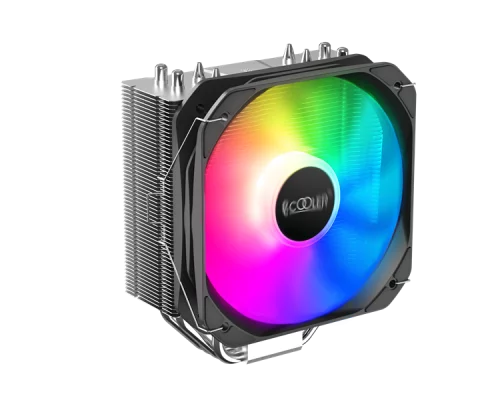 Кулер для процессора/ CPU Cooler PCCooler PALADIN 400 ARGB (200W, 4-pin PWM, 157mm, Al/Cu, 4x6mm, ARGB, 1x130mm, 76.85CFM, 29dBA, 1600RPM, S: 1851/1700/1200/115X, AM5/AM4, silver, black)