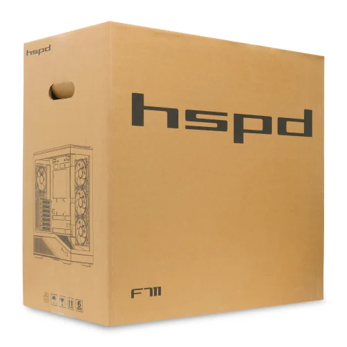 Корпус без блока питания/ Case HSPD F711, Panoramic Full Tower, Black, TG, 0.7 SPCC, 4x120mm ARGB ATX, mATX, mITX 190/ 420/ 280mm 2x2.5, 2x3.5, 7xPCI 1xUSB-A 3.0, 1xUSB-C 445x235x475mm (F711-TGBK- ARGB) фото 12