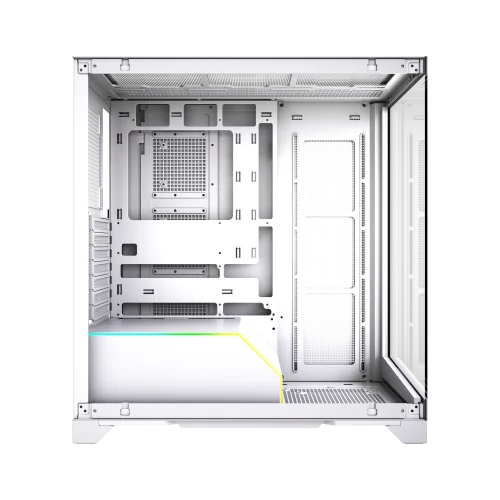 Корпус без блока питания/ Case HSPD F550, Mid Tower, White, TG, 0.7 SPCC, no fans ATX, mATX, mITX 185/ 420/ 200mm 3x2.5, 3x3.5, 7xPCI 1xUSB-A 3.0, 1xUSB-C 433x245x473mm (F550-TGWH)