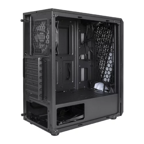 Exegate EX292858RUS Корпус Miditower ExeGate EVO-8225 (ATX, без БП, 2*USB+1*USB3.0, черный, 2 вент. с RGB подсветкой и полоса на передней панели, боковая панель - закаленное стекло) фото 2