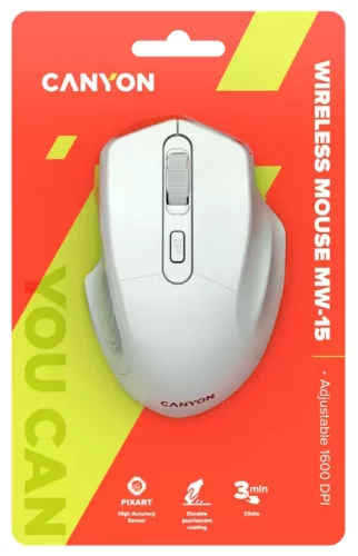 Мышь CANYON Wireless MW-15 Pearl White (CNE-CMSW15PW) фото 6