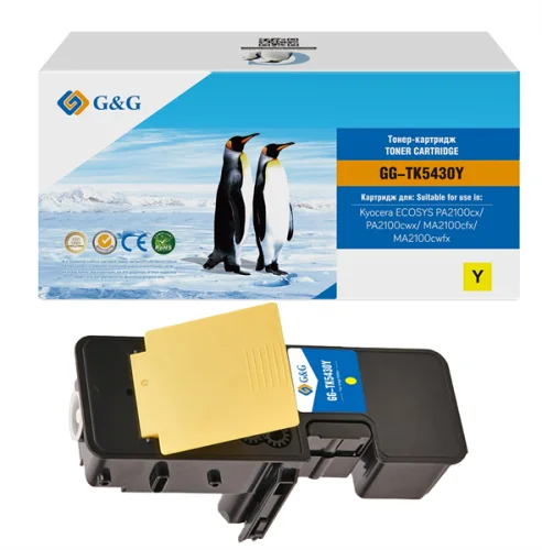 G&G toner-cartridge for Kyocera ECOSYS PA2100cx/ PA2100cwx/ MA2100cfx/ MA2100cwfx 1250 pages GG-TK5430Y with chip гарантия 36 мес.