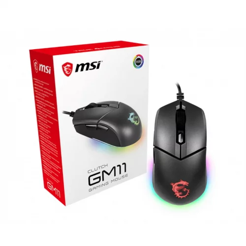 Мышь MSI CLUTCH GM11 Wired, RGB, USB, 400-5000 dpi, 6 but, Black фото 5