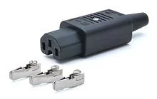 Вилка IEC 60320 C13, 10A, 250V, прямая, разборная, черная (LAN-IEC-320-C13)