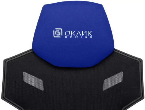 Кресло игровое Оклик 111G черный/ синий сиденье черный сетка/ ткань с подголов. крестов. пластик черный (1873068) фото 7