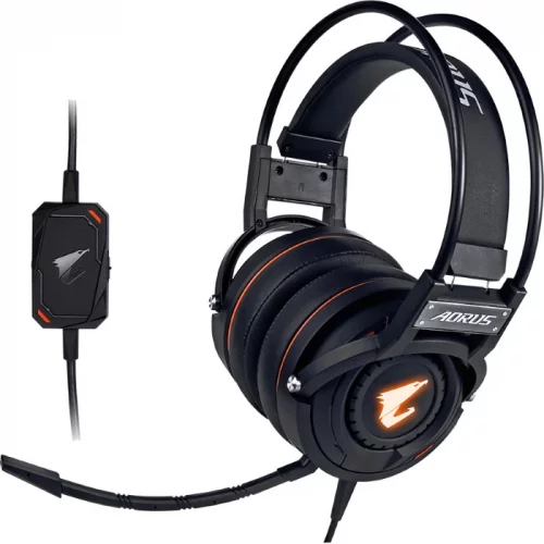 Гарнитура Gigabyte AORUS H5 Wired, USB, RGB, 3 m, Black (AORUS H5 CIR)