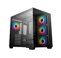 корпус Deepcool CG530 4F без БП, боковое окно (панорама), 3x120мм ARGB Reverse вентилятора на боковой стенке, 1x120мм ARGB вентилятор сзади, черный, ATX (R-CG530-BKADA4-G-1)