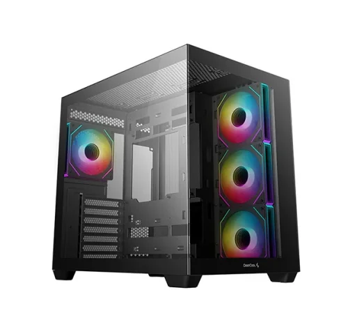 корпус Deepcool CG530 4F без БП, боковое окно (панорама), 3x120мм ARGB Reverse вентилятора на боковой стенке, 1x120мм ARGB вентилятор сзади, черный, ATX (R-CG530-BKADA4-G-1)