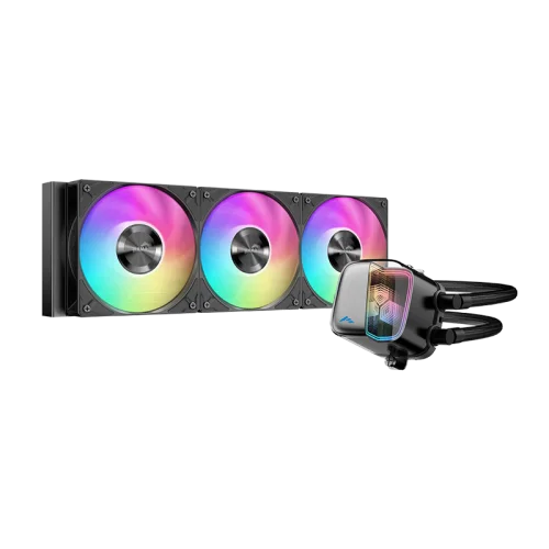 Водяное охлаждение для процессора/ Water Cooling System SAMA L70 240BK (290W, 240mm, Black, ARGB/ Fans: 2x120mm, 72.3CFM, 28dBA, 2200RPM/ Pump height 66mm, 3000RPM, Rad thickness 27mm/ S: 1851, 1700, (L70-BKWAYX02-G)