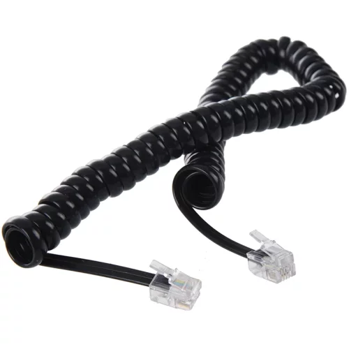 Greenconnect Телефонный шнур витой для трубки 3m, RJ9 4P4C (джек) черный, GCR-TPC4P4C2-3.0m