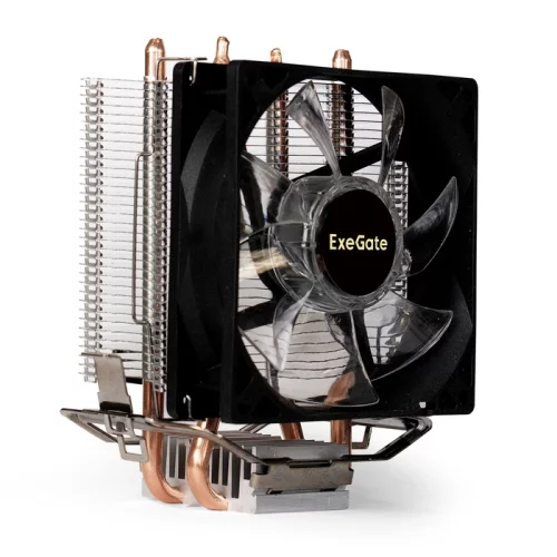 Exegate EX286297RUS Кулер ExeGate Wizard EXX200-PWM.BLUE (Al+Copper, 2 тепл.трубки, LGA775/ 1150/ 1151/ 1155/ 1156/ 1200/ 1700/ AM2/ AM2+/ AM3/ AM3+/ AM4/ FM1/ FM2/ 754/ 939/ 940, TDP 80W, Fan 90mm, PWM, 800-2400RPM фото 2