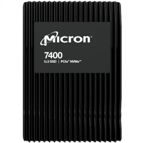 Твердотельный накопитель/ Micron SSD 7400 PRO, 960GB, U.3(2.5 7mm), NVMe, PCIe 4.0 x4, 3D TLC, R/W 6500/1000MB/s, IOPs 240 000/60 000, TBW 1700, DWPD 1 (12 мес.)